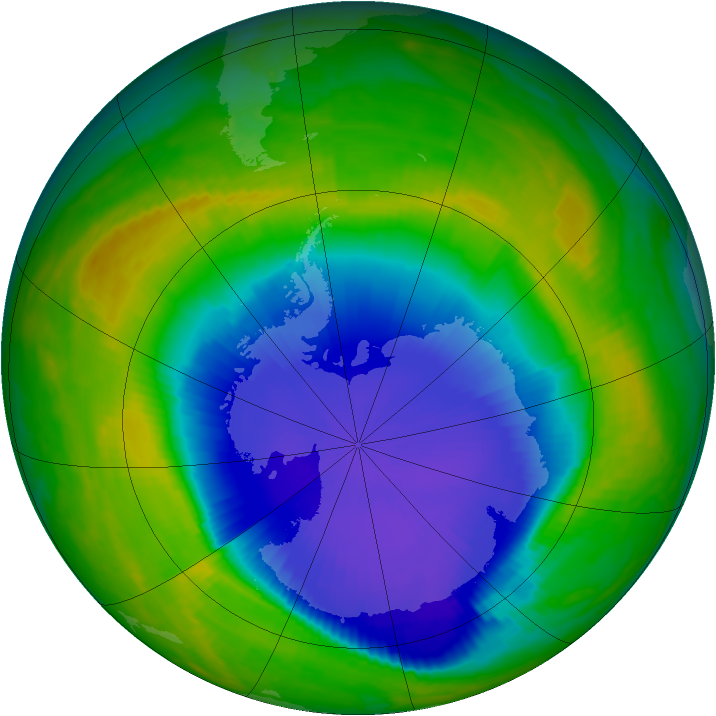 Antarctic ozone map for 01 November 1998